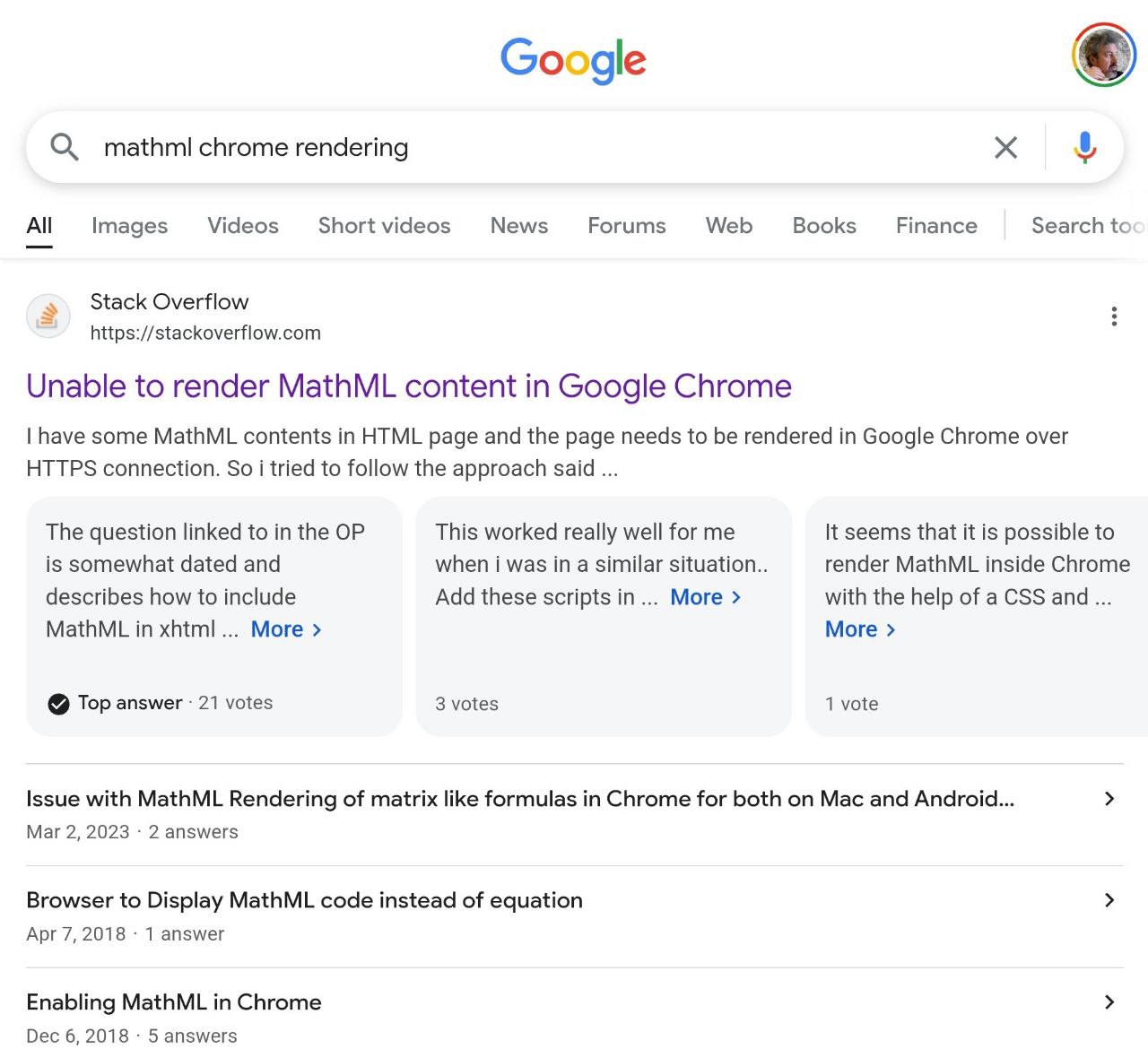 Search results for "mathml chrome rendering"